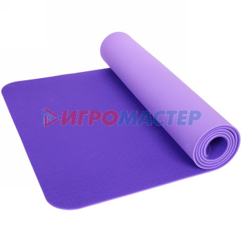 Коврик для йоги 6мм 61*183 см "Гармония" 2х сторонний, фиолетовый/сиреневый