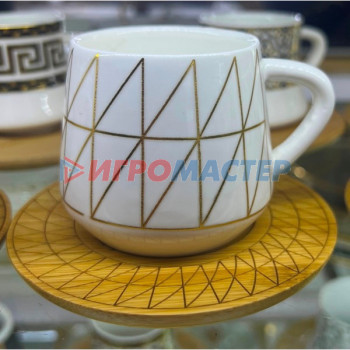 Чайные, кофейные наборы Кофейный набор 12 предметов "Скарлетт" (6 кружек 90мл+6 блюдец), треугольники