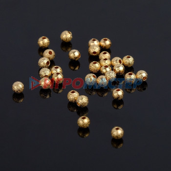 Фурнитура для бижутерии Кримп (зажимная бусина) СМ-434 (набор 30шт), 3мм, цвет золото