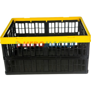 Ящики Ящик складной с перфорированными стенками, окантовка жёлтая, нагрузка 32литр, 48*35*23см