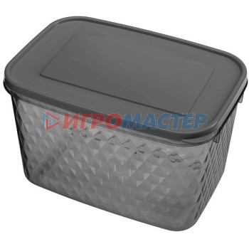 Контейнеры для хранения продуктов, посуда пластиковая Контейнер для продуктов "Кристалл" 1,7л (черный)