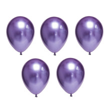 Набор воздушных шаров 30 см. 5 шт. 04 хром металлик фиолетовый.
