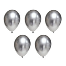 Набор воздушных шаров 30 см. 5 шт. 06 хром металлик серебряный