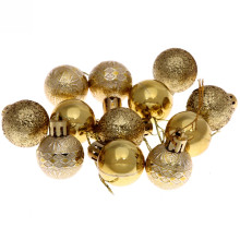 Новогодние шары 3 см (набор 12 шт) "Микс фактур", золото