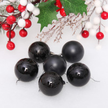 Новогодние шары 4 см (набор 6 шт) "Микс фактур", черный
