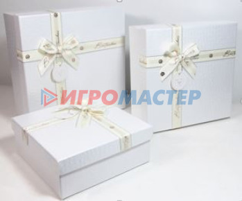 Коробки, бумага и мешочки для упаковки подарков Коробка подарочная "Текстура" 27*27*11,5 см, белый