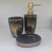 Набор для ванной из 3-х предметов керамический "Дерево" черный