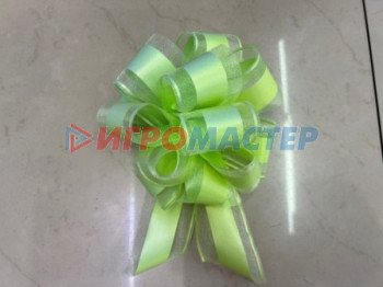 Банты, ленты, клейкая лента Бант для оформления подарка "Чудо" 5 см, d=15 см, Зелёный