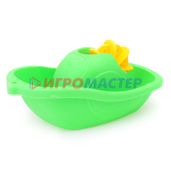 Игрушки для ванны, пластизоль Мягкий катерок с вертушкой, зеленый