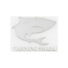 Шильдик металлопластик SW "WARNING SHARK", наклейка, 55*30 мм , SNO.168