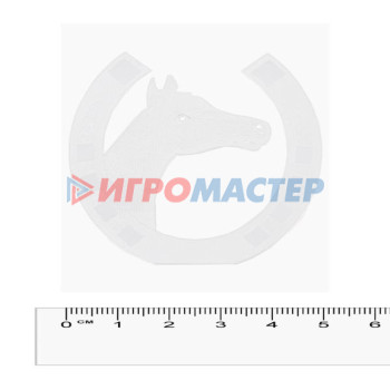 Шильдик металлопластик SW "Конь в подкове", наклейка, 55*55 мм , SNO.167