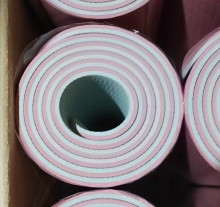 Коврик для йоги 6 мм 183х80 см "Энергия" 2х сторонний TPE, розовый/серый