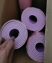 Коврик для йоги 6 мм 183х80 см "Энергия" 2х сторонний TPE, розовый/фиолетовый