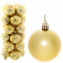Новогодние шары 6 см (набор 24 шт) "Глянец", золото