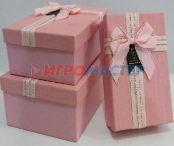 Коробки, бумага и мешочки для упаковки подарков Коробка подарочная "Нежный бант" 23*16*9,5 см, розовый