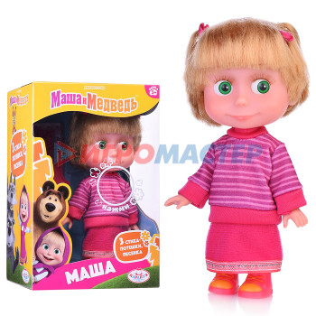 Куклы, пупсы интерактивные, функциональные Кукла Маша &quot;Маша и медведь&quot; 15см, (озвуч, аксесс.,) в коробке