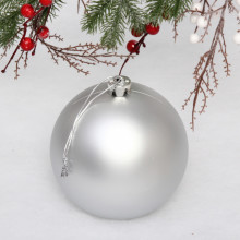 Новогодний шар 15 см "Матовый", серебро