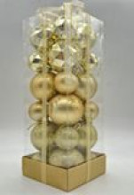 Набор шаров "Winter shine" 6 см + 4 см (24 предмета), Шампань