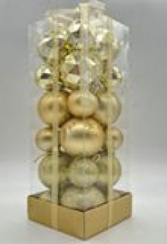 Ёлочные игрушки, шары Набор шаров "Winter shine" 6 см + 4 см (24 предмета), Розовое золото