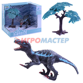 Наборы животных ПВХ Динозавр JS11-3 &quot;Аллозавр&quot; с синей полоской, в коробке