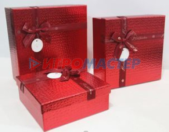Коробки, бумага и мешочки для упаковки подарков Коробка подарочная "Текстура" 21*21*8,5 см, красный