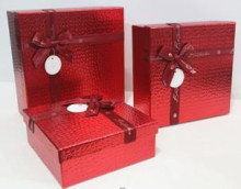 Коробка подарочная "Текстура" 21*21*8,5 см, красный