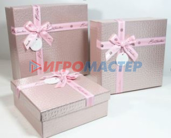 Коробки, бумага и мешочки для упаковки подарков Коробка подарочная "Текстура" 21*21*8,5 см, розовый