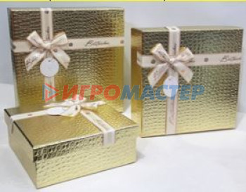 Коробки, бумага и мешочки для упаковки подарков Коробка подарочная "Текстура" 27*27*11,5 см, шампань