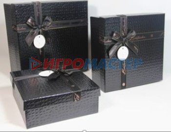 Коробки, бумага и мешочки для упаковки подарков Коробка подарочная "Текстура" 27*27*11,5 см, черный