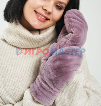 Перчатки, варежки и наушники Варежки женские с мягким ворсом "Zima", цвет кремовый, эластичный манжет 6см, цвет пудинг, 12,5*26см, ( пакет с подвесом)