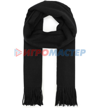 Платочно-шарфовые изделия Палантин - шарф "ZIMA", однотонный, цвет черный, 180*70см (200гр)