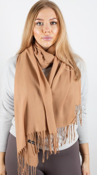 Платочно-шарфовые изделия Палантин - шарф "ZIMA", однотонный, цвет бежевый, 180*70см (200гр)
