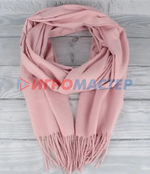 Платочно-шарфовые изделия Палантин - шарф "ZIMA", однотонный, цвет пудровый, 180*70см (200гр)