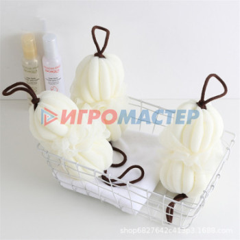 Мочалки воздушные шары Мочалка нейлоновая "Premium - PANADERA", цвет , цвет белый, 19*12см (ZIP пакет)