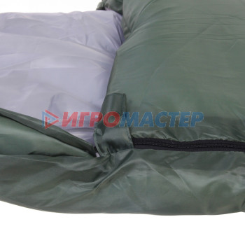 Спальник одеяло с капюшоном 210*75см 2400гр зеленый -5С