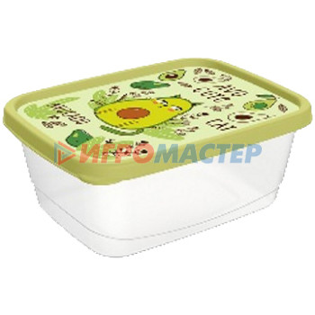 Контейнеры для хранения продуктов, посуда пластиковая Контейнер для продуктов 0,85л салатовый