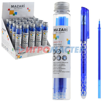 Ручки со стираемыми чернилами Ручка гелевая  синяя,  Пиши-стирай Brunty T,+9 стержней, игольчатый пиш. узел 0.5мм, терм
