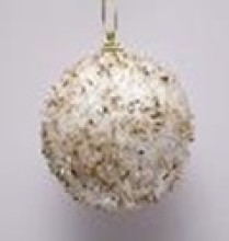 Новогодний шар "Морозные кристаллы" 8 см, Золото