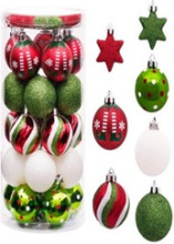 Набор ёлочных украшений "Праздничное настроение" 30 предметов, Красный/Зелёный/Белый