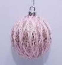 Новогодний шар "Волшебные нити" 8 см, Розовое золото