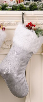 Носки новогодние Носок новогодний "Снежинка" 46*22 см, серый