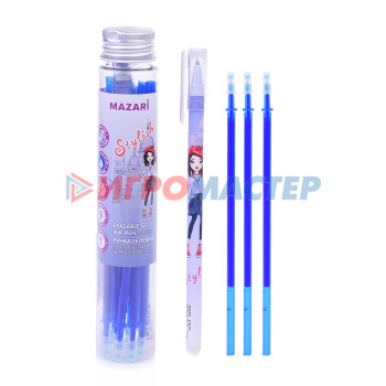 Ручки со стираемыми чернилами Ручка гелевая со стираемыми чернилами Stylish, Синяя, +9 стержней, игольчатый пиш. узел 0.5мм, термо