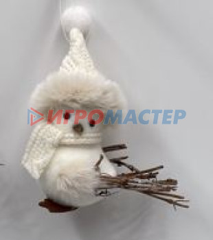 Фигурки Новогодние Фигурка "Зимняя птичка" 12 см, белый