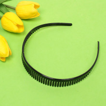 Ободок для волос пластиковый "Retro", гребень, цвет черный, ширина 2,5см ( подвес)