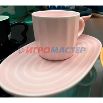 Чайные пары Чайная пара "Валенсия" (кружка 200мл, блюдце) розовый