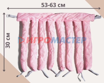 Бумеранги и спирали Мягкие атласные бигуди на ленте "KUDRI", цвет розовый, 53-63 на 30см
