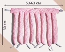 Мягкие атласные бигуди на ленте "KUDRI", цвет розовый, 53-63 на 30см