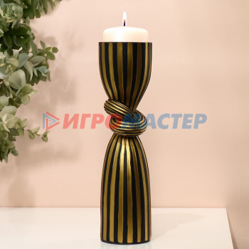 Подсвечник для одной свечи «Узел», цвет черно-золотой 29,5 х 7,5 х 7,5 см