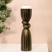 Подсвечник для одной свечи «Узел», цвет черно-золотой 29,5 х 7,5 х 7,5 см