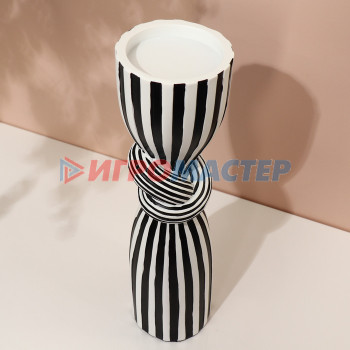 Подсвечник для одной свечи «Узел», цвет бело-черный 39 х 10,5 х 10,5 см